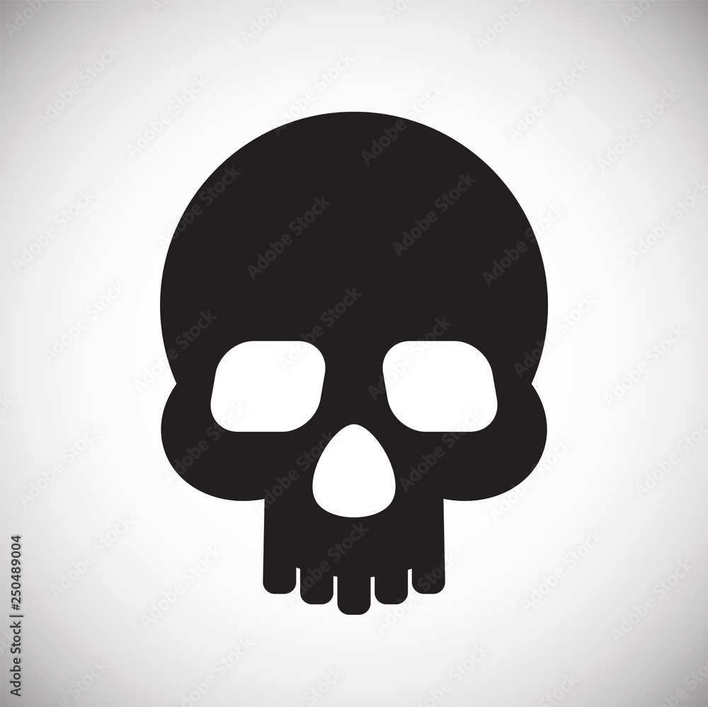 Poster skull icon on white background for graphic and web design, modern simple vector sign. internet conce