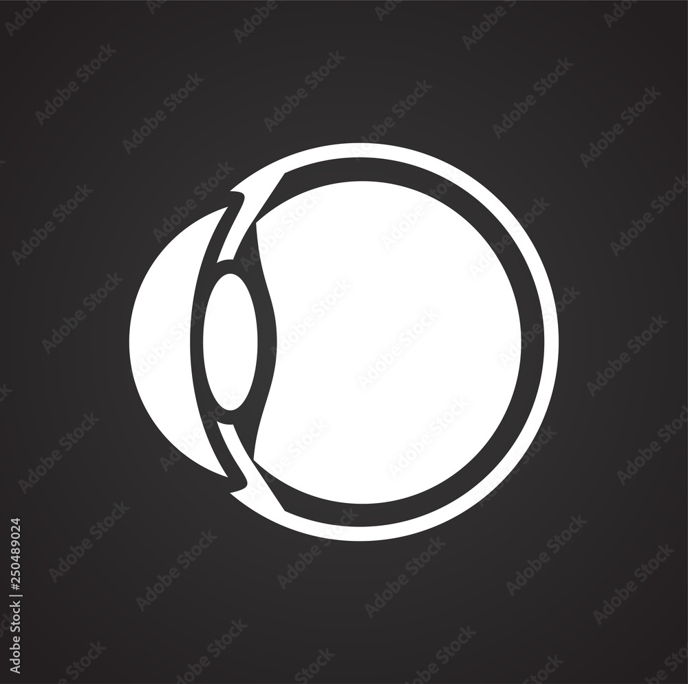 Poster eye icon on black background for graphic and web design, modern simple vector sign. internet concept