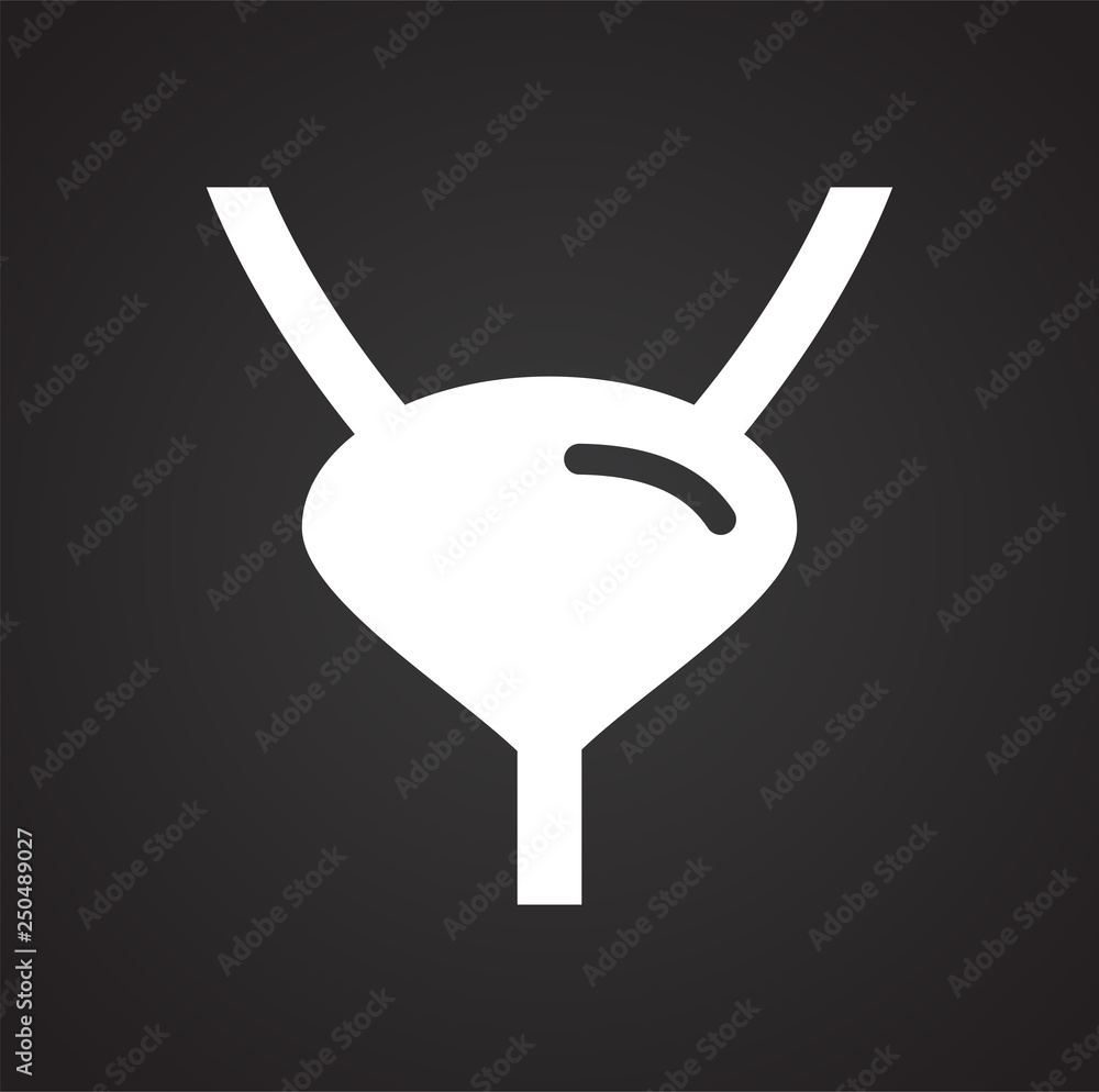 Poster bladder icon on black background for graphic and web design, modern simple vector sign. internet con