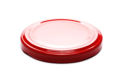 Red lid for jars isolated on white, with clipping path