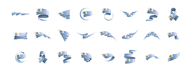 Uruguay flag, vector illustration on a white background.