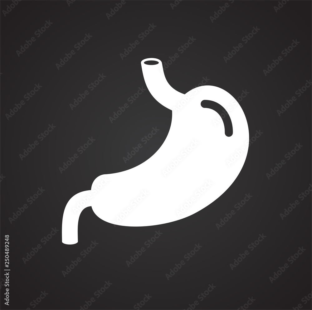 Poster stomach icon on black background for graphic and web design, modern simple vector sign. internet con