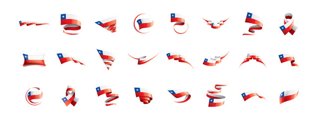 Chile flag, vector illustration on a white background.