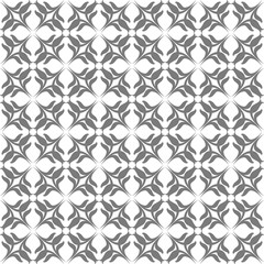 Seamless abstract floral pattern. Geometric flower ornament on a white background.