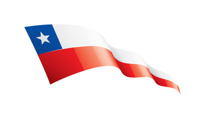 Chile flag, vector illustration on a white background.