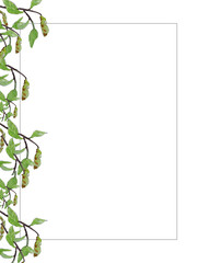 Spring birch branch frame