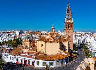 Fototapeta premium Church of St. Peter (San Pedro) and cityscape of Carmona, province of Seville, Andalusia, Spain