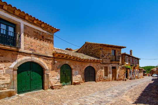 Old medieval town called Castrillo de los Polvazares in Spain