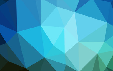 Dark BLUE vector polygon abstract background.