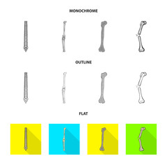 Vector design of medicine and clinic icon. Set of medicine and medical stock vector illustration.