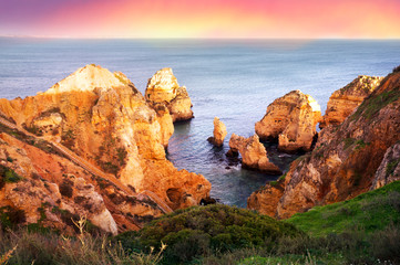Rocky coast of Lagos, Portugal