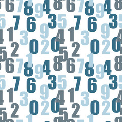 Mathematics background - different numbers in random pattern. School pattern for children.Background for kids. Seamless abstract vector pattern