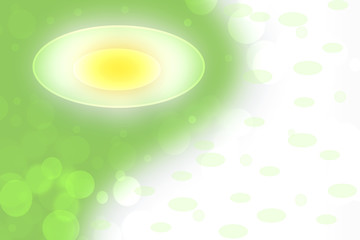 Green background. Green white abstract background texture with mystical yellow lighting disc.
