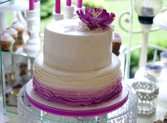wedding cake with flower