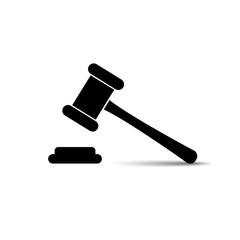 Judge hammer icon.