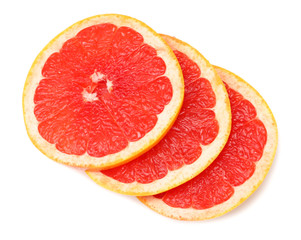 Obraz na płótnie Canvas healthy food. sliced grapefruit isolated on white background. top view