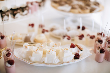 Beautiful dessert table for a wedding party