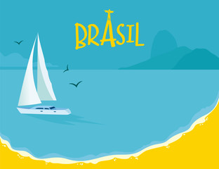 Naklejka premium imagen de playas de Brasil