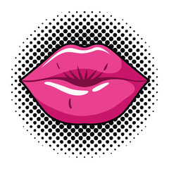 female lips pop art style isolated icon