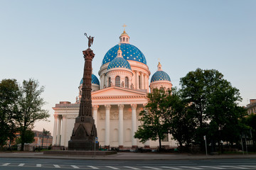 Fototapeta na wymiar Trinity Cathedral at dawn. Saint-Petersburg, Russia.