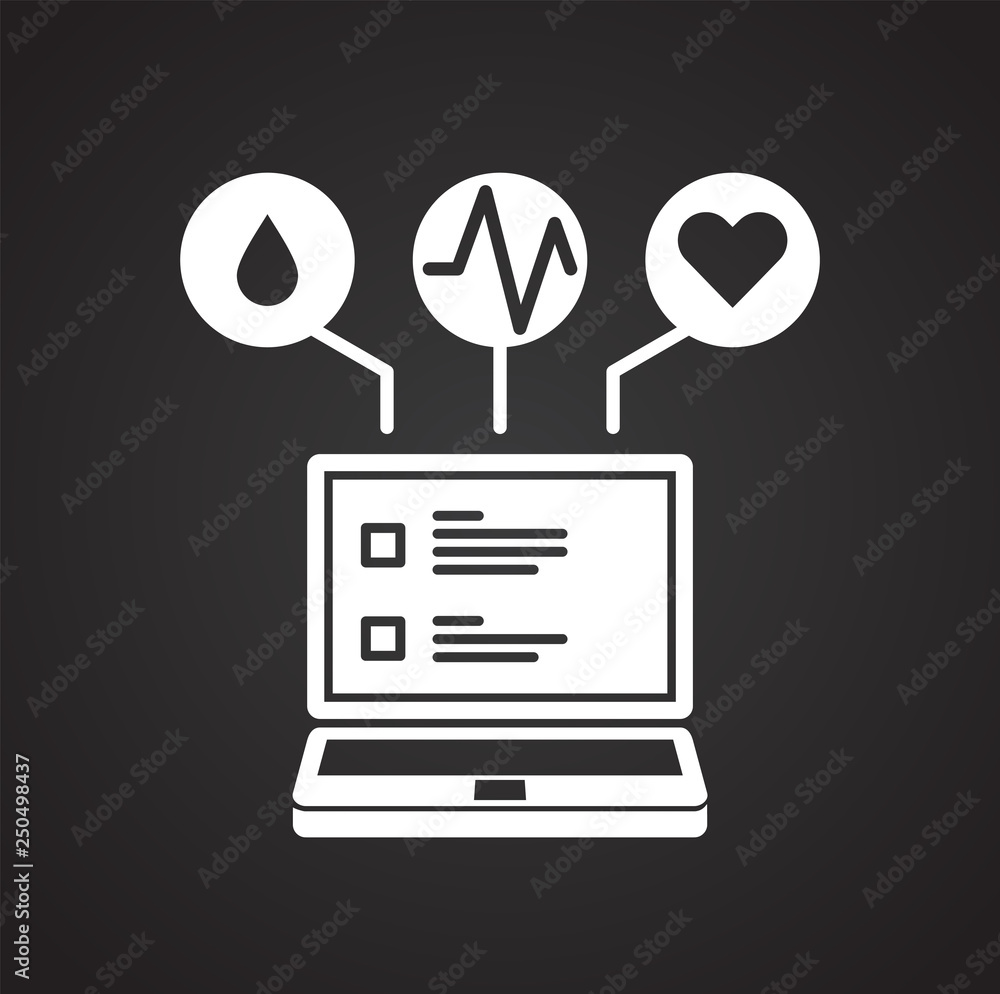 Fototapete check up icon on black background for graphic and web design, modern simple vector sign. internet co
