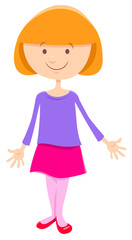 child or teen cute girl cartoon character
