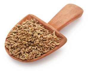 Anise seeds in wooden scoop