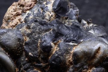 Natural agate black and white druse macro