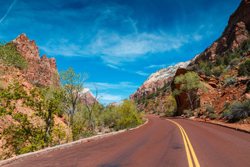 Kurvige Straße im Zion National Park
