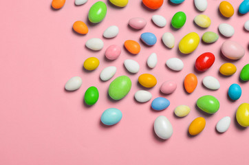 Chocolate Eggs on Bright Background, Sweet Easter Treat