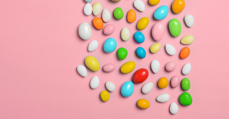 Chocolate Eggs on Bright Background, Sweet Easter Treat