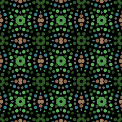 Seamless abstract pattern background with a variety of colored circles.