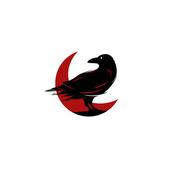 High quality logo illustratoin with raven