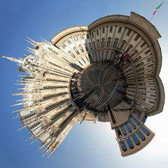 Duomo, Palazzo Reale ed Arengario a Milano in Italia, Cathedral, Royal Palace and Arengario Palace in Milan in Italy 