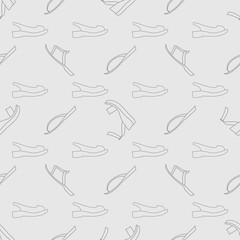 Summer shoes print. Seamless pattern with woman footwear