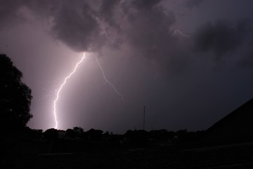 lightning over the city