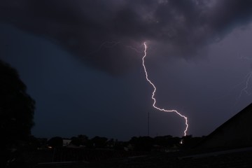lightning over the city