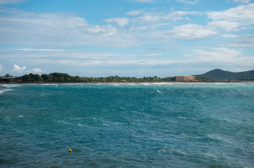 The coast of Ibiza one day with very bad sea