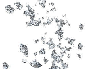 Broken glass shards and pieces