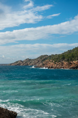 The coast of Ibiza one day with very bad sea