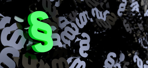 Symbol of Law and Justice - Paragraph / section sign - 3D Rendering