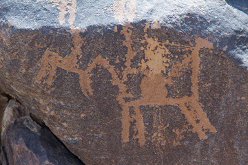 archaeological and graffiti on stones in a town called afif is a city in central Saudi Arabia