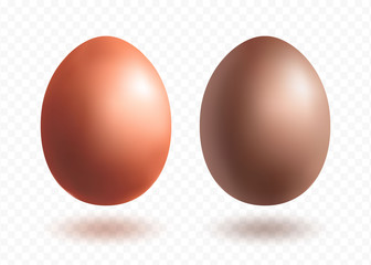 Chocolate egg  mini set with shadows isolated on transparent background. Wealth and religion symbol. Greeting card template. Realistic style. 