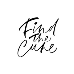 Find the cure phrase. Vector illustration of handwritten lettering.