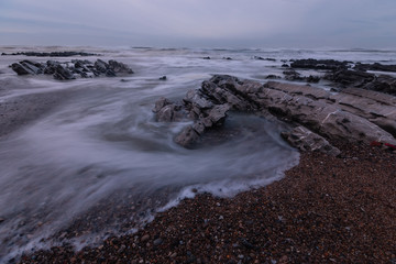 Fototapeta premium Silk effect at Bidart's beach next to Biarritz, Basque Country.