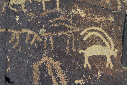 archaeological and graffiti on stones in a town called afif is a city in central Saudi Arabia