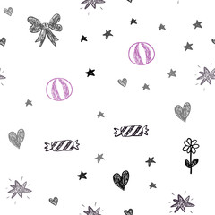 Dark Purple vector seamless layout with new year gifts.