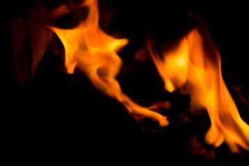 fire flame on black background