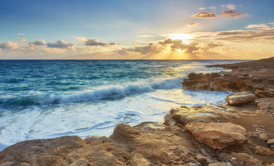 The magic of a beautiful sunset . Cyprus is an island country in the Eastern Mediterranean Sea
