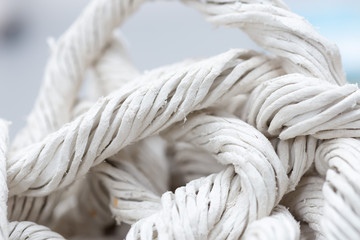 Flame-resistant ropes, ropes and cords